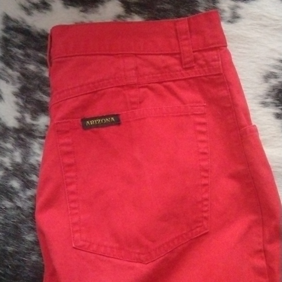 Vibrant Red High-Waisted Design Pants - Picture 9 of 9